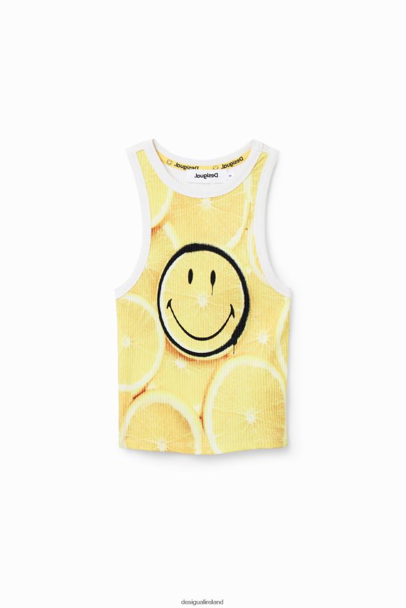 Desigual Women Smiley slim ribbed T-shirt Clothing PFVZ0B748