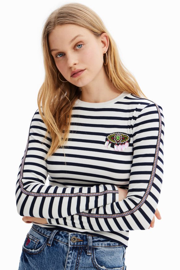 Desigual Women Striped T-shirt Clothing PFVZ0B947