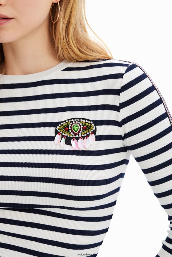 Desigual Women Striped T-shirt Clothing PFVZ0B947