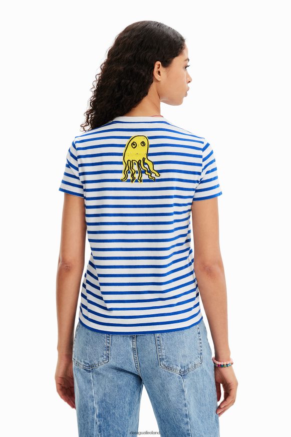 Desigual Women Striped arty T-shirt Clothing PFVZ0B951