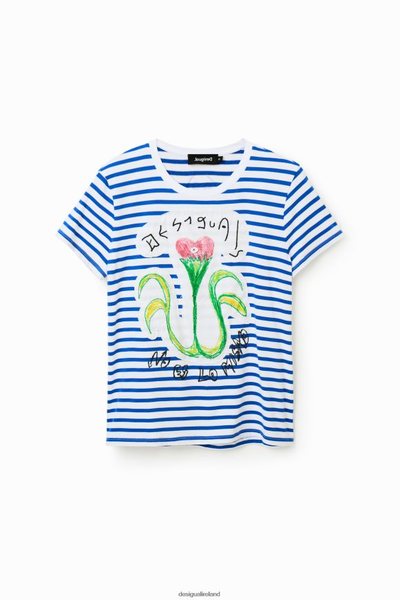 Desigual Women Striped arty T-shirt Clothing PFVZ0B951