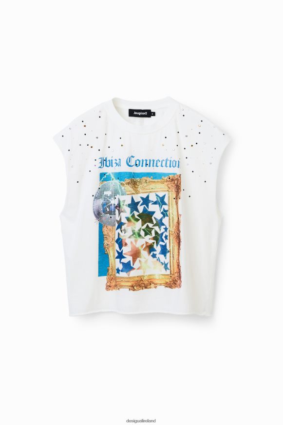 Desigual Women Studded disco T-shirt Clothing PFVZ0B504