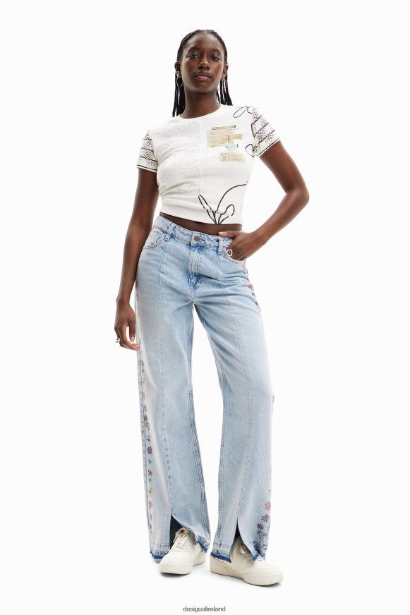 Desigual Women Textured knit T-shirt Clothing PFVZ0B911