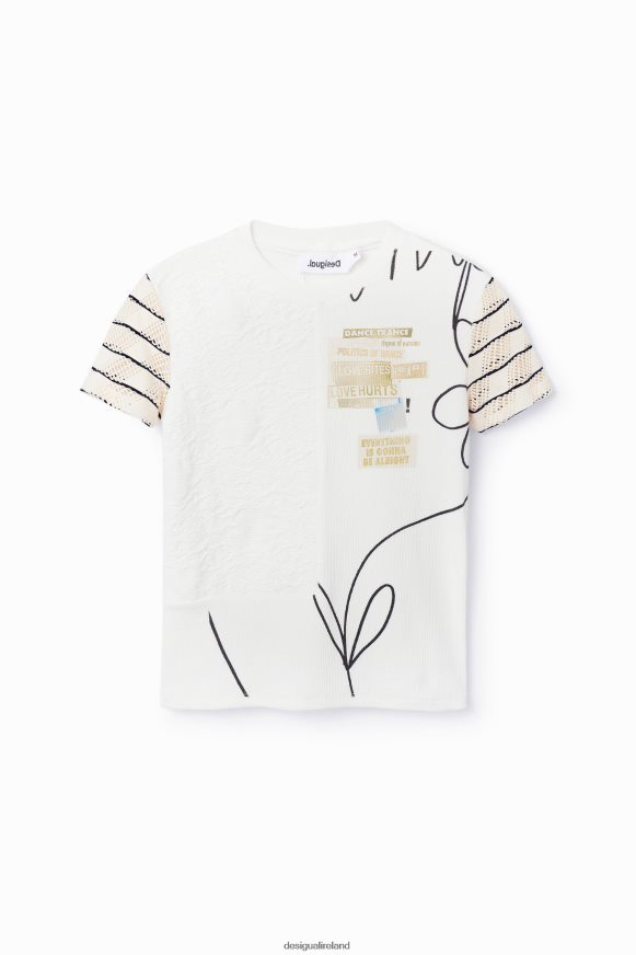 Desigual Women Textured knit T-shirt Clothing PFVZ0B911