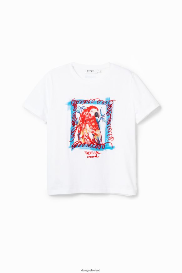 Desigual Women Tropical parrot T-shirt Clothing PFVZ0B1009