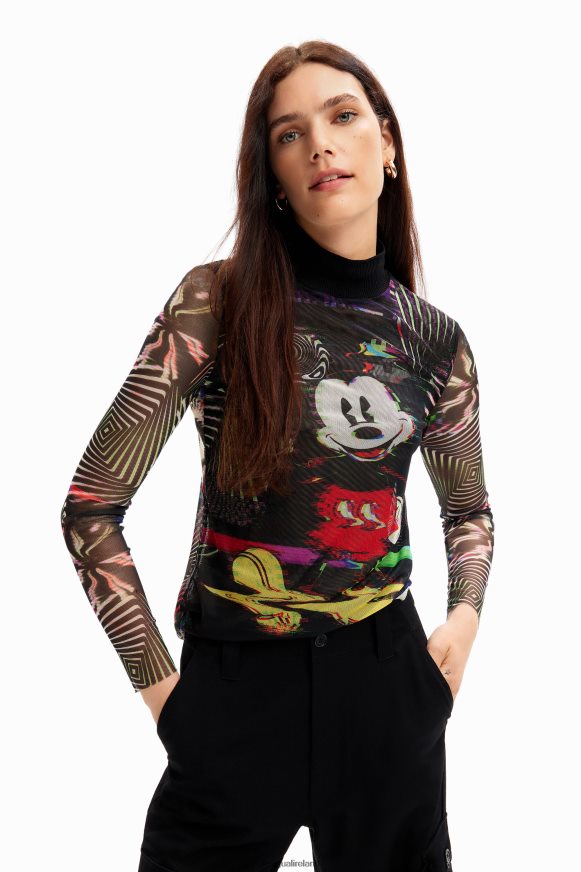 Desigual Women Tulle Mickey Mouse T-shirt Clothing PFVZ0B72