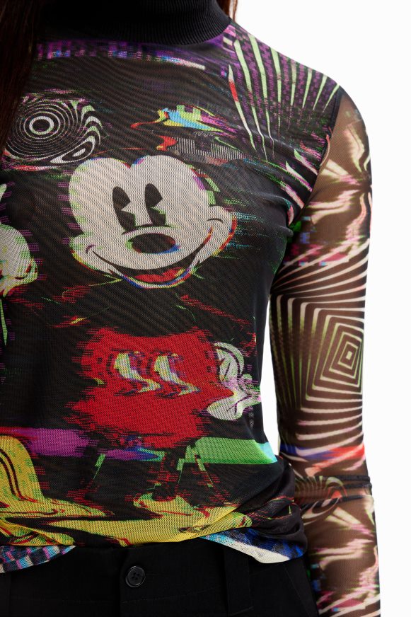 Desigual Women Tulle Mickey Mouse T-shirt Clothing PFVZ0B72