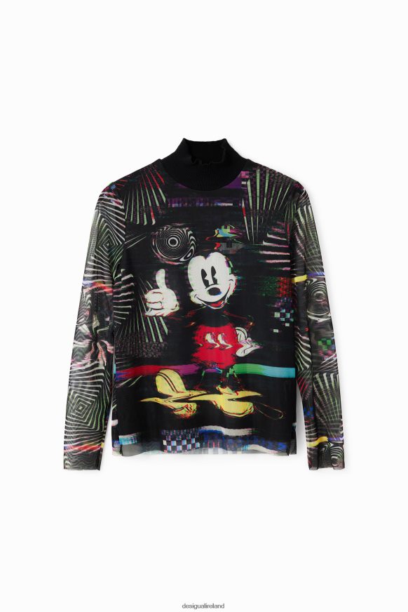 Desigual Women Tulle Mickey Mouse T-shirt Clothing PFVZ0B72