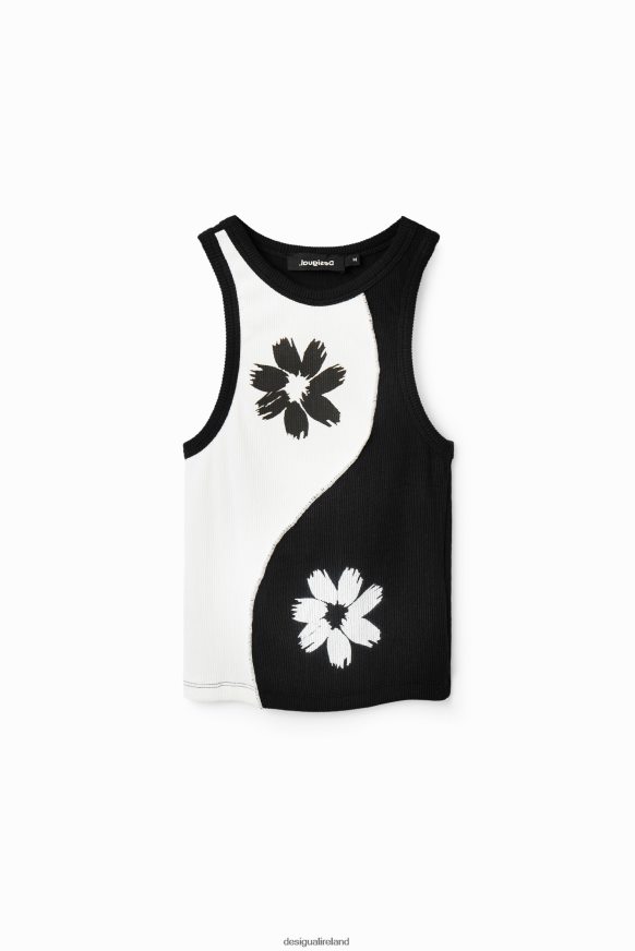 Desigual Women Two-tone slim ribbed T-shirt Clothing PFVZ0B383