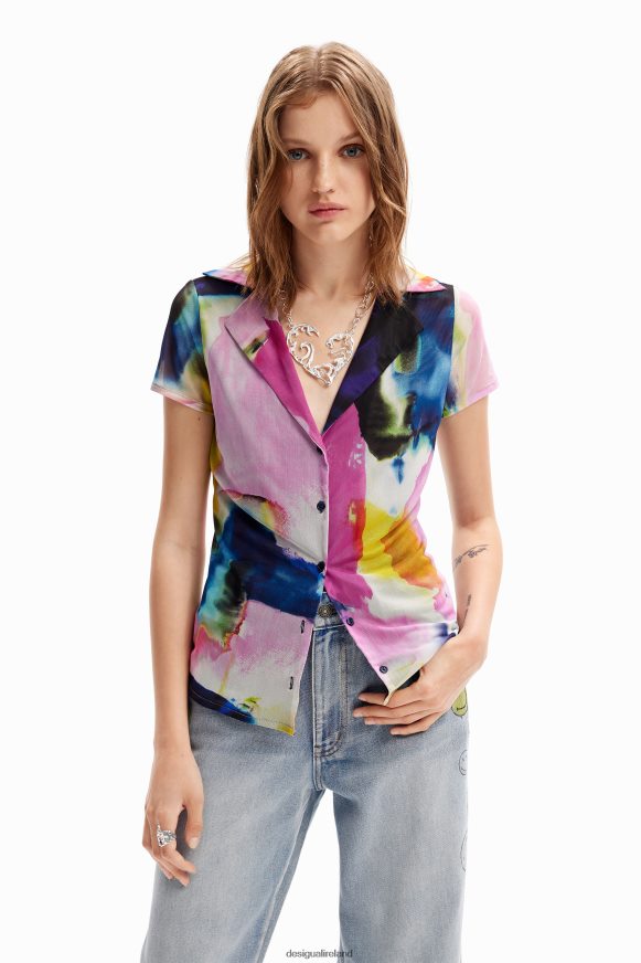 Desigual Women Watercolour tulle resort T-shirt Clothing PFVZ0B1141
