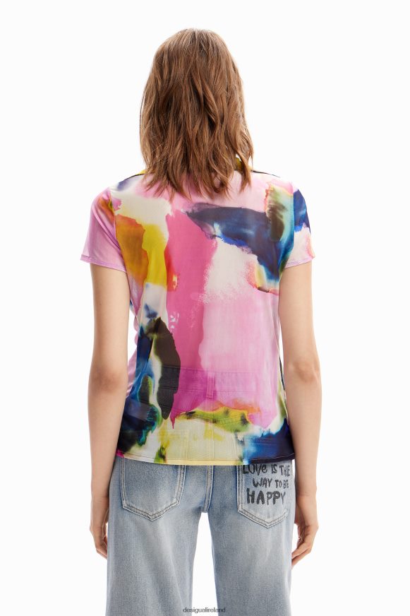 Desigual Women Watercolour tulle resort T-shirt Clothing PFVZ0B1141