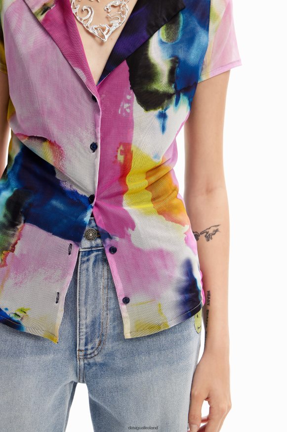 Desigual Women Watercolour tulle resort T-shirt Clothing PFVZ0B1141