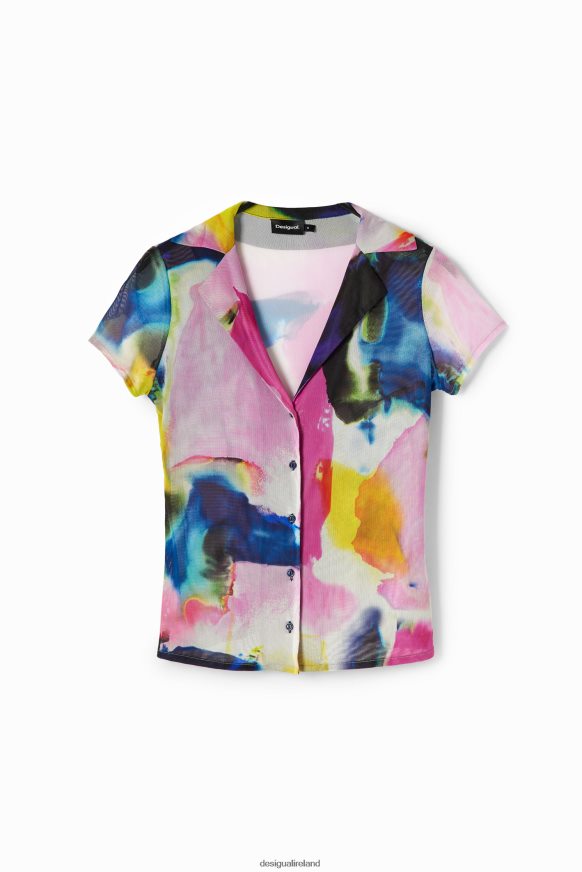 Desigual Women Watercolour tulle resort T-shirt Clothing PFVZ0B1141
