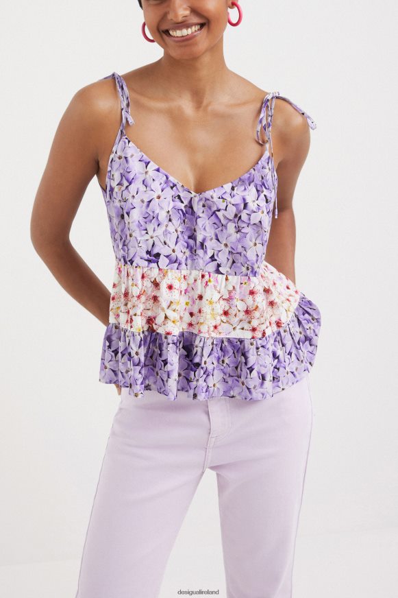 Desigual Women Floral strap top Clothing PFVZ0B769