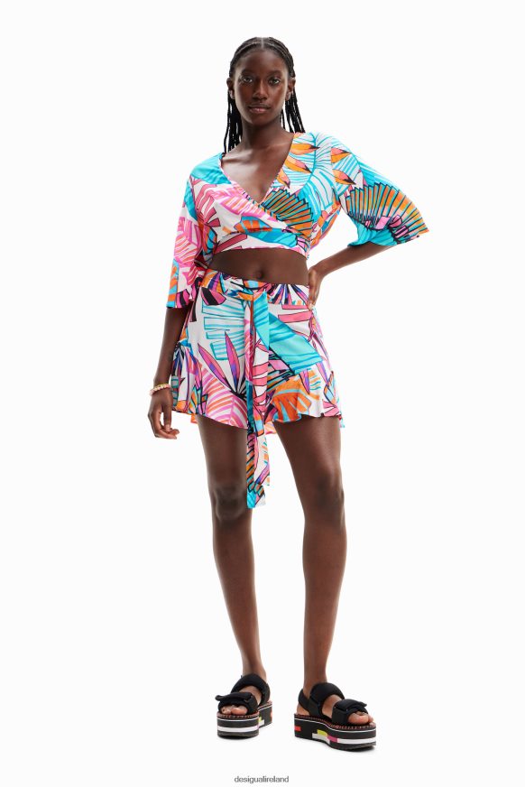 Desigual Women Tropical wrap crop top Clothing PFVZ0B604