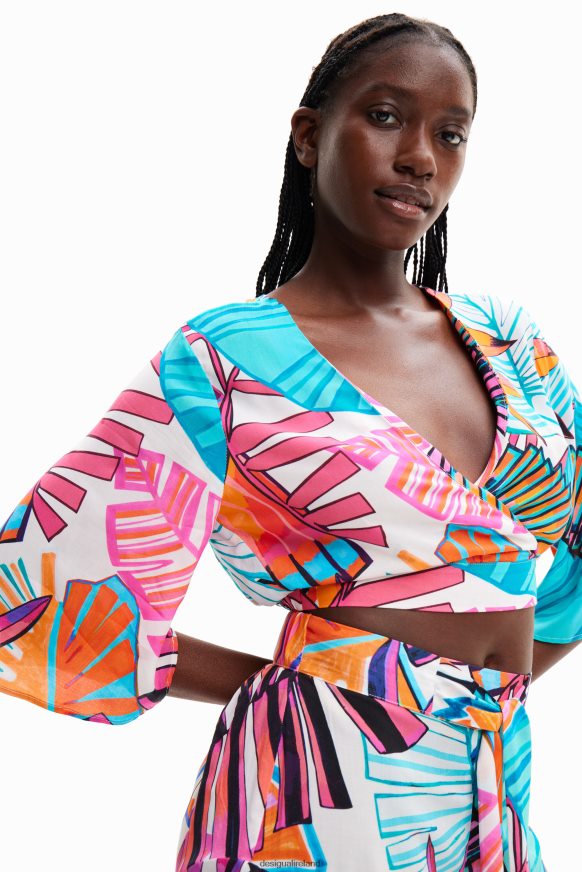 Desigual Women Tropical wrap crop top Clothing PFVZ0B604