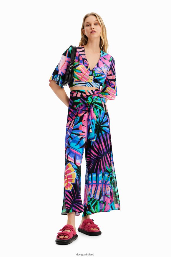 Desigual Women Tropical wrap crop top Clothing PFVZ0B637