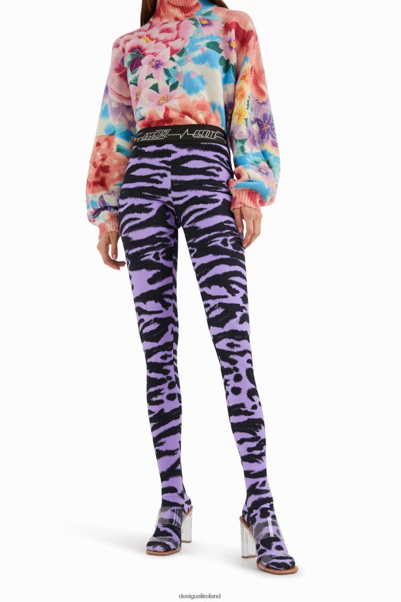 Desigual Women Animal print slim leggings Clothing PFVZ0B1047