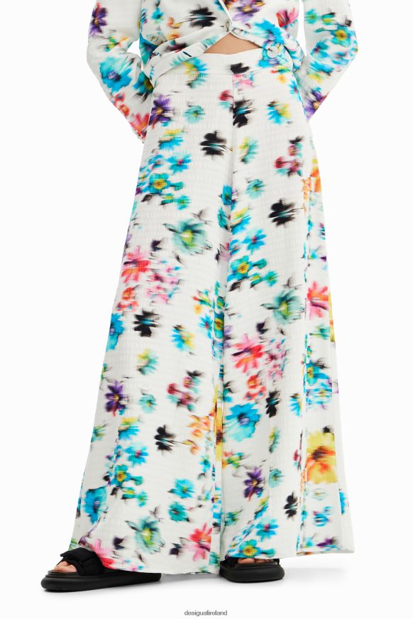 Desigual Women Blurry flowers maxi trousers Clothing PFVZ0B926