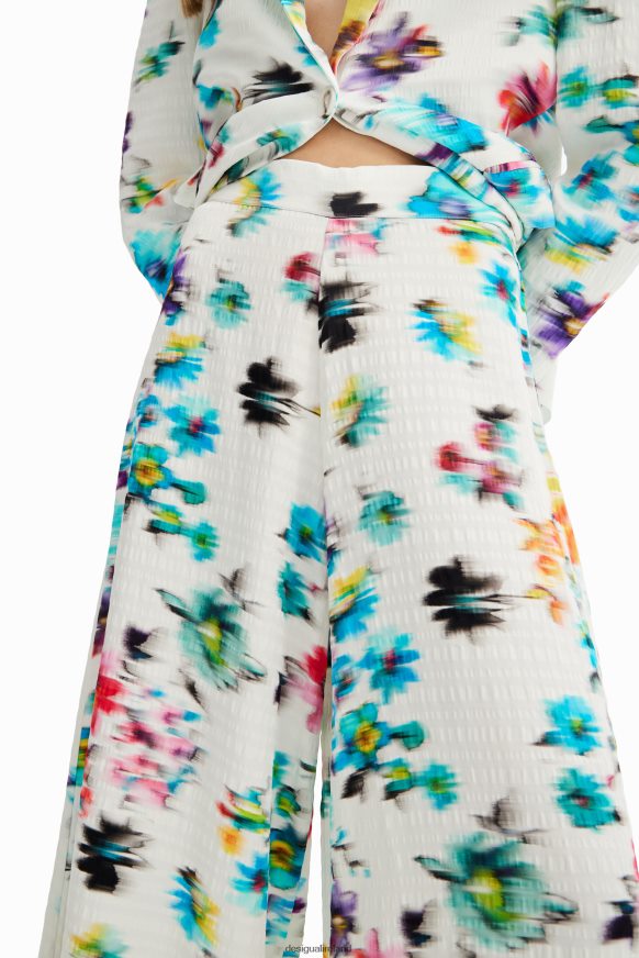 Desigual Women Blurry flowers maxi trousers Clothing PFVZ0B926
