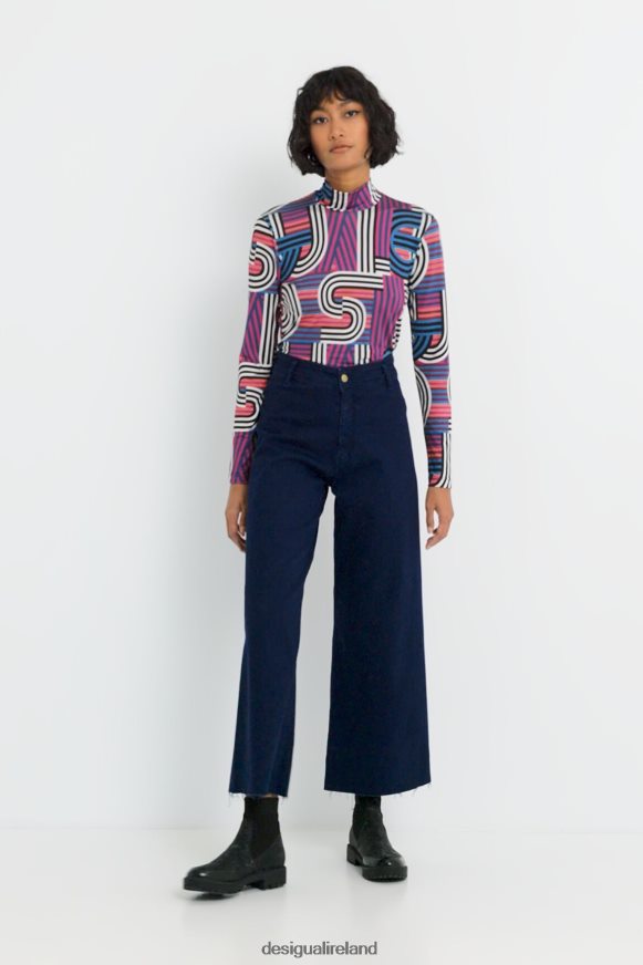 Desigual Women Cropped culotte jeans Clothing PFVZ0B813