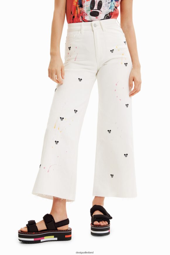 Desigual Women Disney's Mickey Mouse cropped culotte jeans Clothing PFVZ0B837