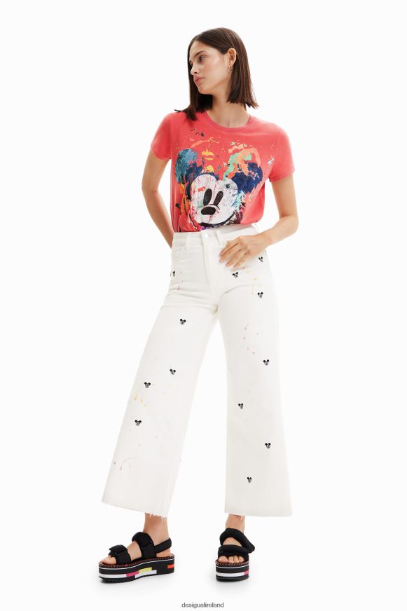 Desigual Women Disney's Mickey Mouse cropped culotte jeans Clothing PFVZ0B837