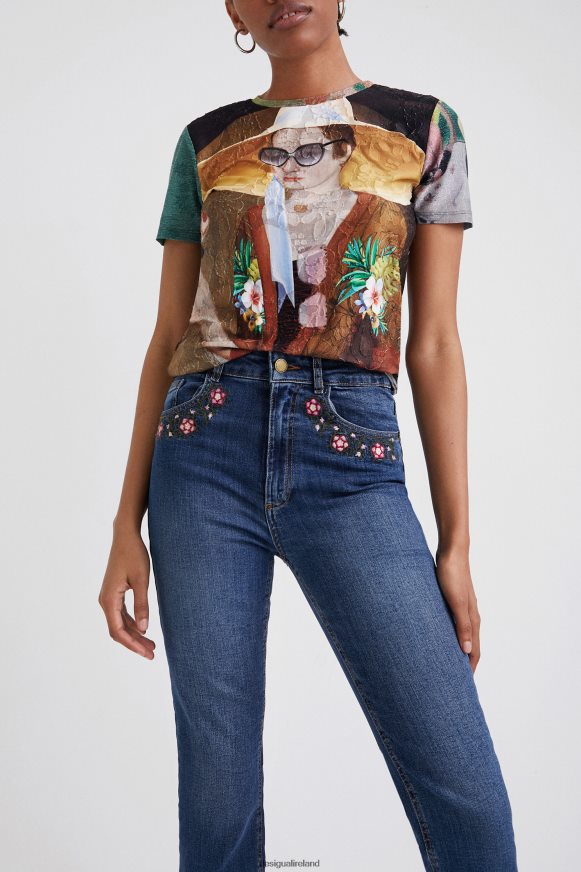 Desigual Women Flared cropped jeans Clothing PFVZ0B1036