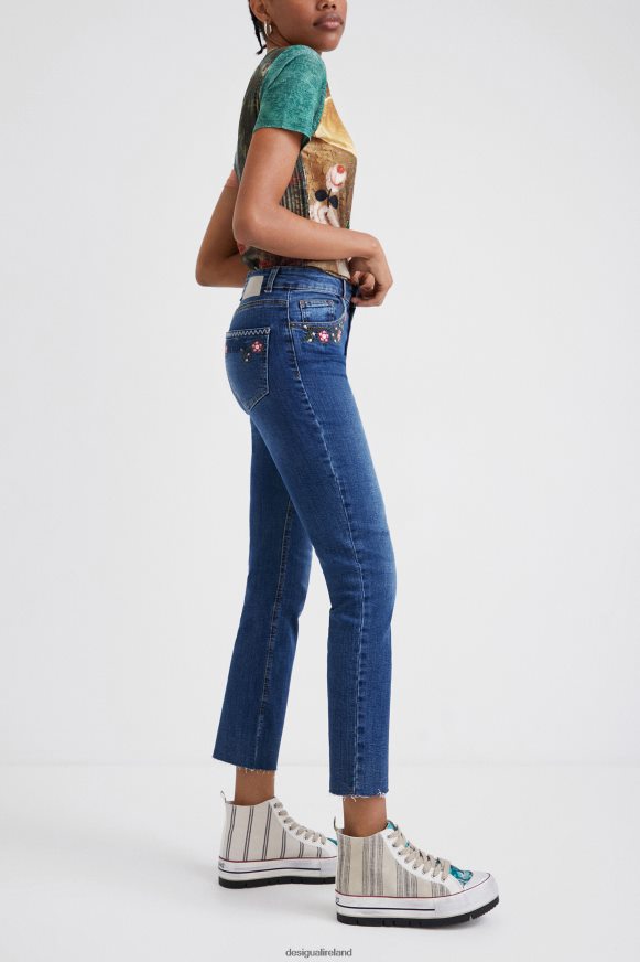 Desigual Women Flared cropped jeans Clothing PFVZ0B1036