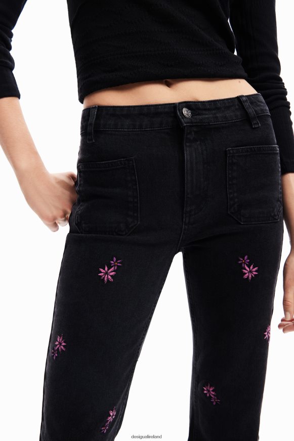 Desigual Women Floral flare jeans Clothing PFVZ0B223