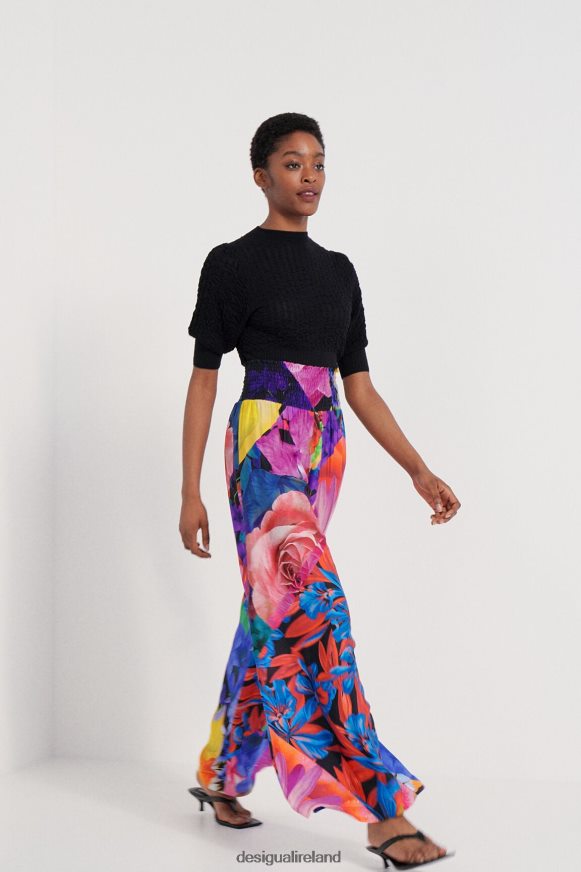 Desigual Women Floral palazzo trousers Clothing PFVZ0B1078