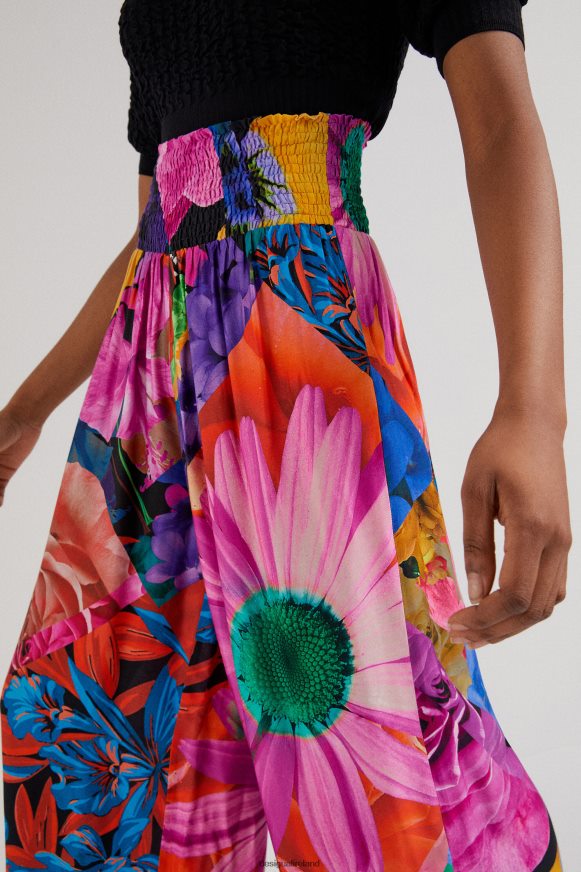 Desigual Women Floral palazzo trousers Clothing PFVZ0B1078