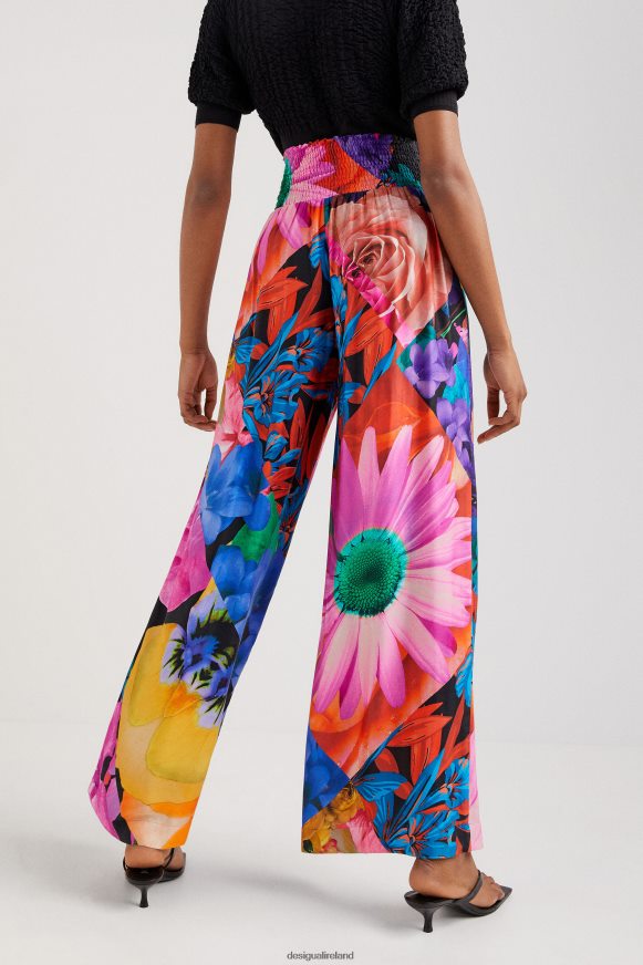 Desigual Women Floral palazzo trousers Clothing PFVZ0B1078