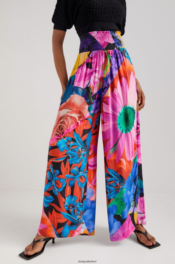 Desigual Women Floral palazzo trousers Clothing PFVZ0B1078