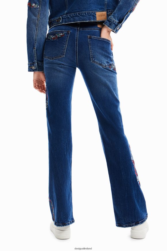 Desigual Women Floral wide-leg jeans Clothing PFVZ0B138
