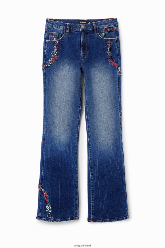 Desigual Women Floral wide-leg jeans Clothing PFVZ0B138