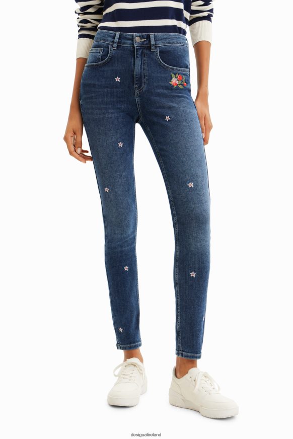 Desigual Women Flower skinny push-up jeans Clothing PFVZ0B445