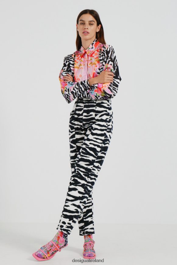 Desigual Women High-waisted long trousers Clothing PFVZ0B1034