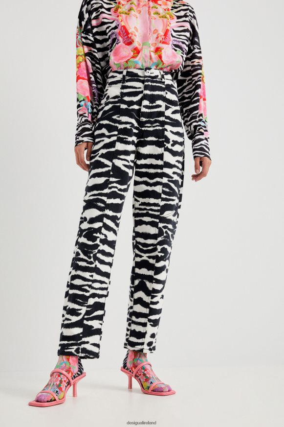 Desigual Women High-waisted long trousers Clothing PFVZ0B1034
