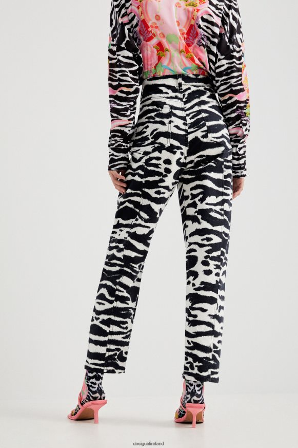 Desigual Women High-waisted long trousers Clothing PFVZ0B1034