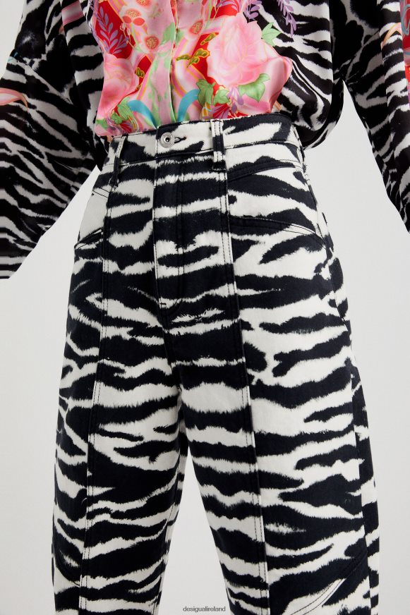 Desigual Women High-waisted long trousers Clothing PFVZ0B1034