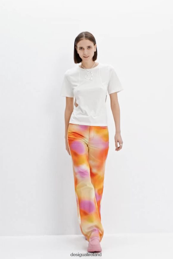 Desigual Women Maitrepierre multicolour wide leg jeans Clothing PFVZ0B781