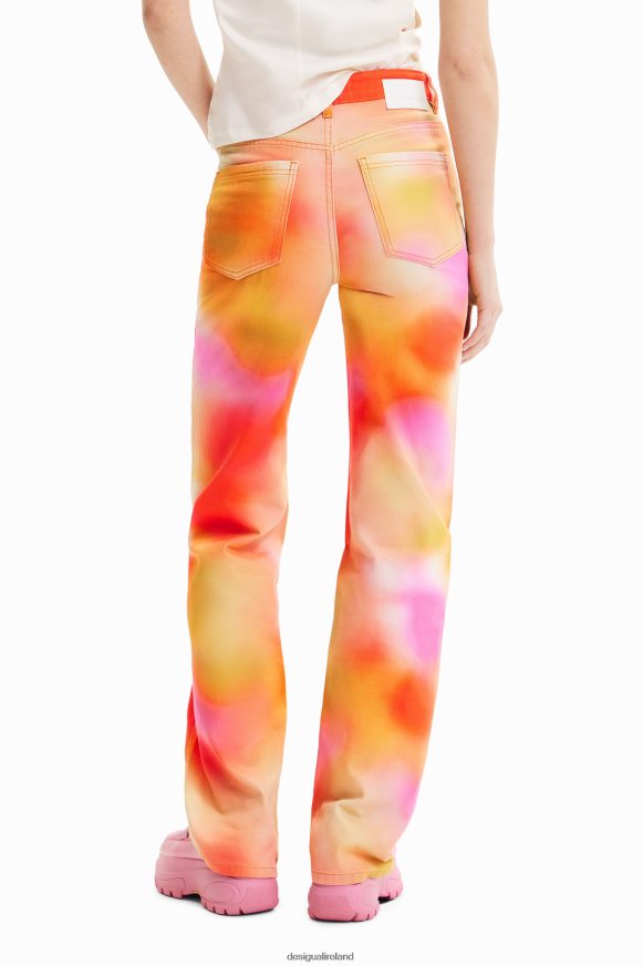 Desigual Women Maitrepierre multicolour wide leg jeans Clothing PFVZ0B781