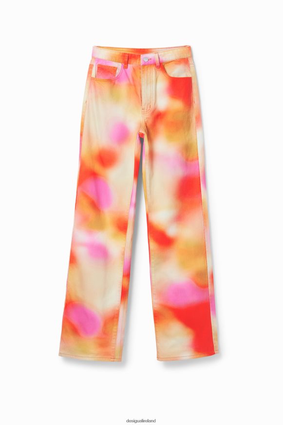 Desigual Women Maitrepierre multicolour wide leg jeans Clothing PFVZ0B781