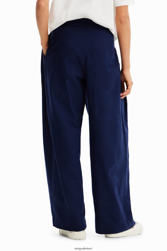 Desigual Women Pleated wide-leg trousers Clothing PFVZ0B466