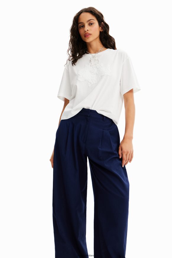 Desigual Women Pleated wide-leg trousers Clothing PFVZ0B466