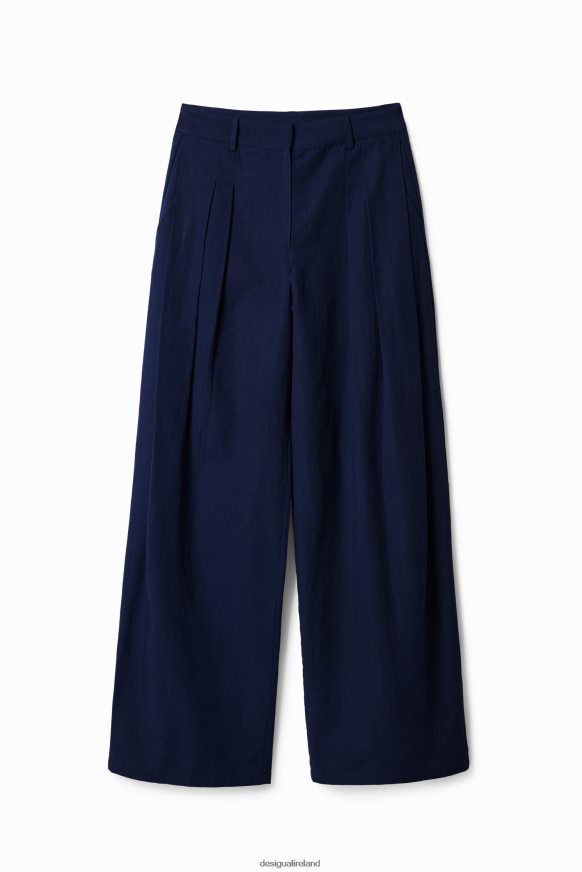 Desigual Women Pleated wide-leg trousers Clothing PFVZ0B466