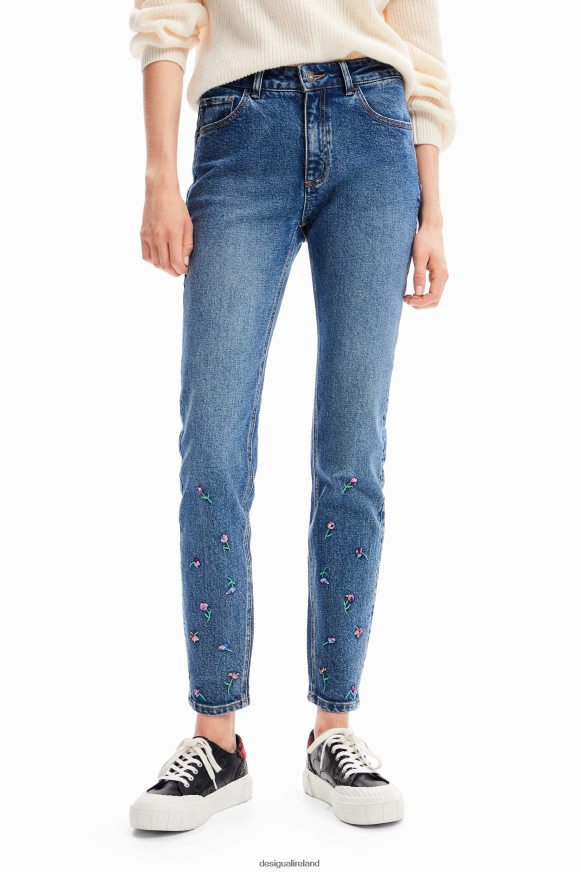 Desigual Women Push-up floral skinny jeans Clothing PFVZ0B57