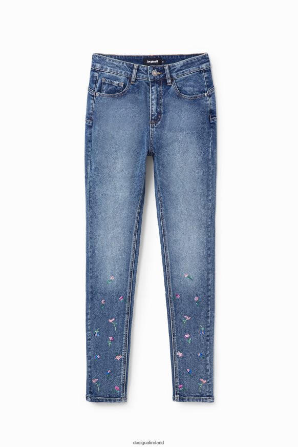 Desigual Women Push-up floral skinny jeans Clothing PFVZ0B57