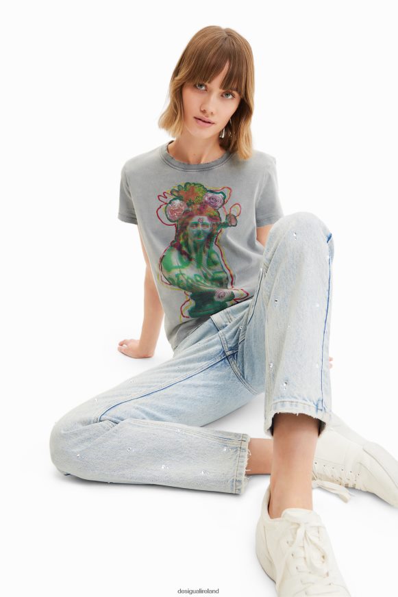 Desigual Women Rhinestone straight jeans Clothing PFVZ0B583
